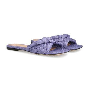 Bottega Veneta Women's Twisted Intreccio Flat Sandals Purple